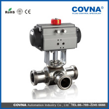 pneumatic Sanitary beer brewing cf8m 3 way ball valve